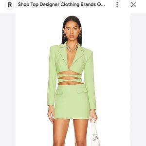Camila Coelho Light Green Cutout Blazer Mini Dress